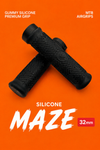 32mm MTB AirGRIPS Silicone Maze (Gummy Silicone)