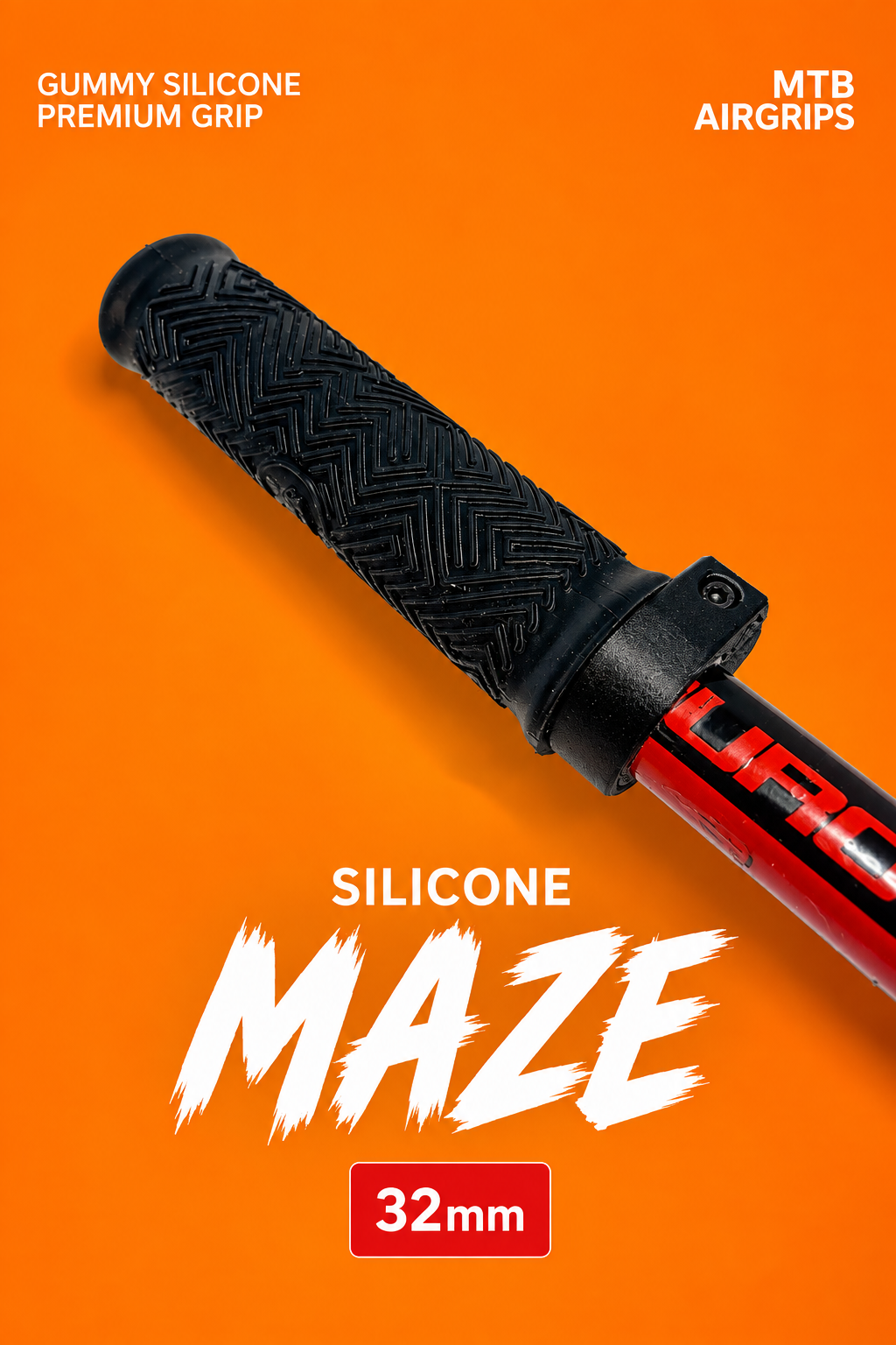 32mm MTB AirGRIPS Silicone Maze (Gummy Silicone)